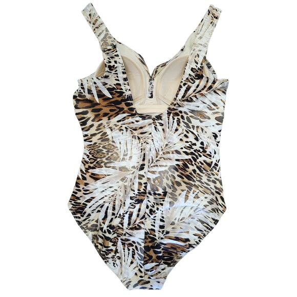 Miraclesuit One Piece Swimsuit 12/14 Beach Vacation‎ Resortwear Animal Print - Picture 2 of 6